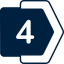 Blue hexagonal icon with the number 4 inside.