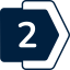 Blue hexagonal badge with the number 2 inside.